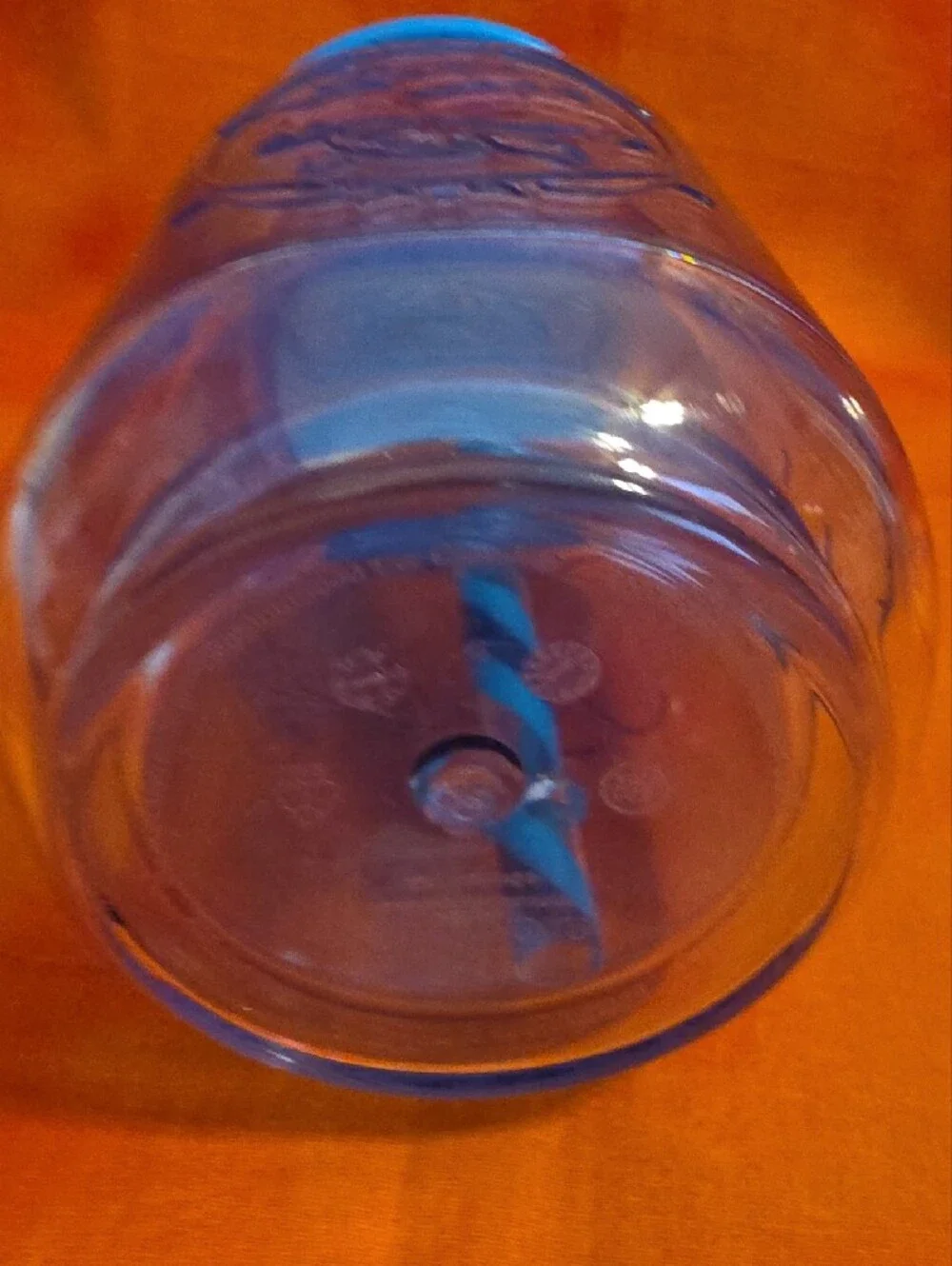 Aladdin Blue Lidded Mason-Style Drinking Jar with Striped Straw Plastic Tumbler